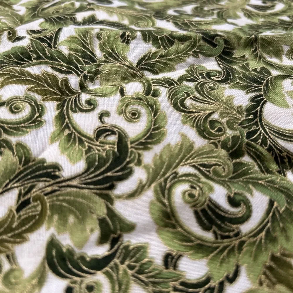 Peggy Toole Robert Kaufman Cotton Quilting Fabric Green Florentine 1/2 Yd X 42